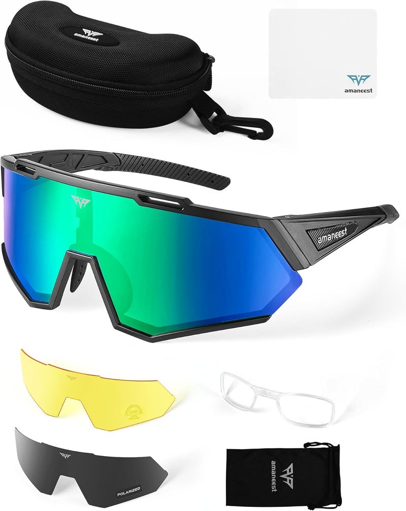 AMANEEST Sunglasses UV Protection Cycling Sunglasses for Men and Women,Impact Resistance Z87.1 for Construction - Image 1